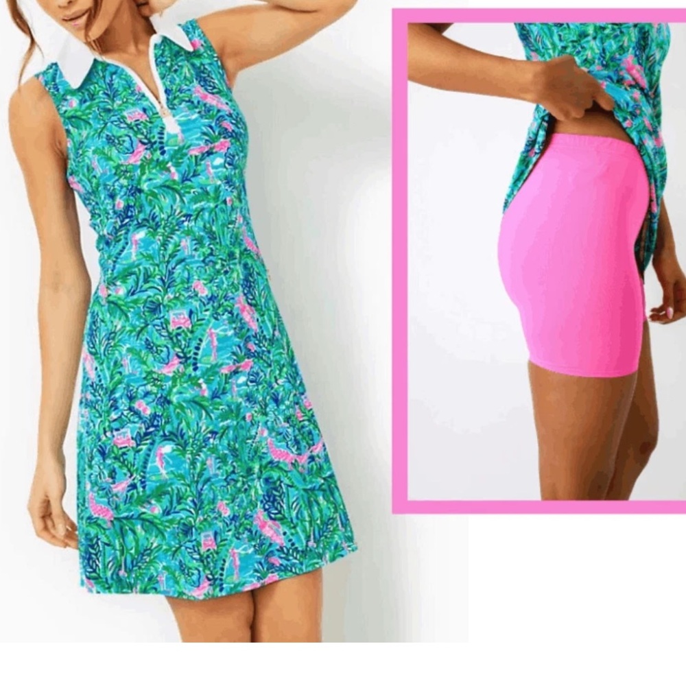 LILLY PULITZER UPF 50+ Luxletic Silvia Dress with Pockets & Shorts - Picture 2 of 6